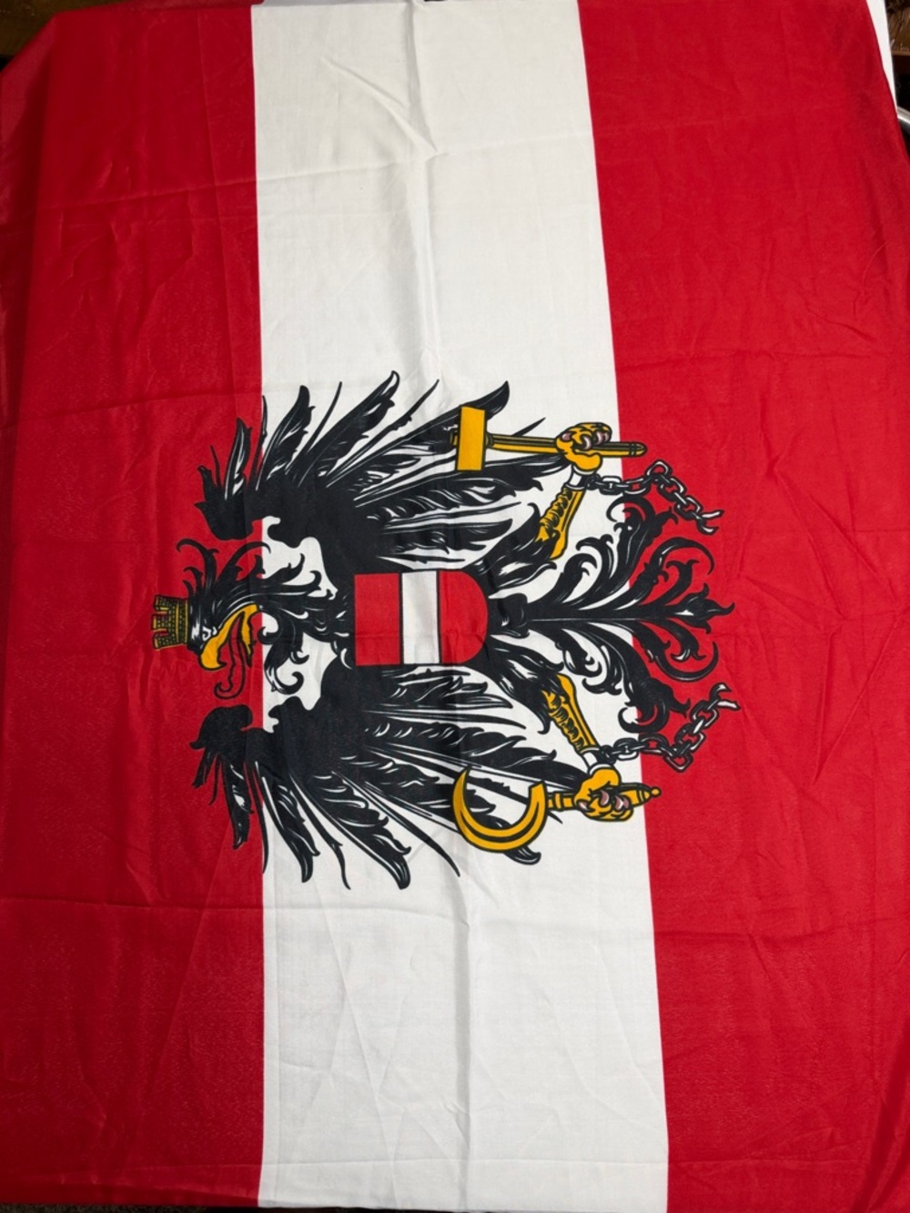 Red and White Austrian Double-Headed Eagle Flag 3x5 feet